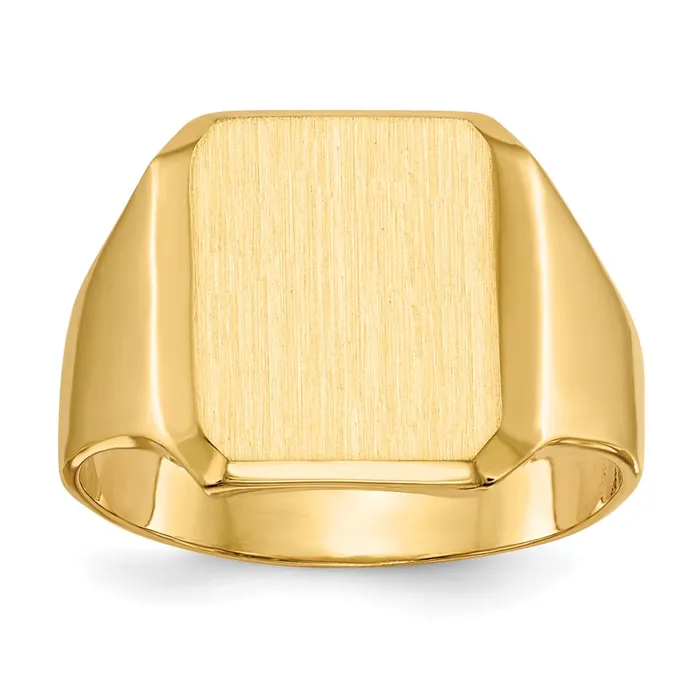 Goldia Rings 14K Yellow Gold 150x125mm Closed Back Mens Signet Ring