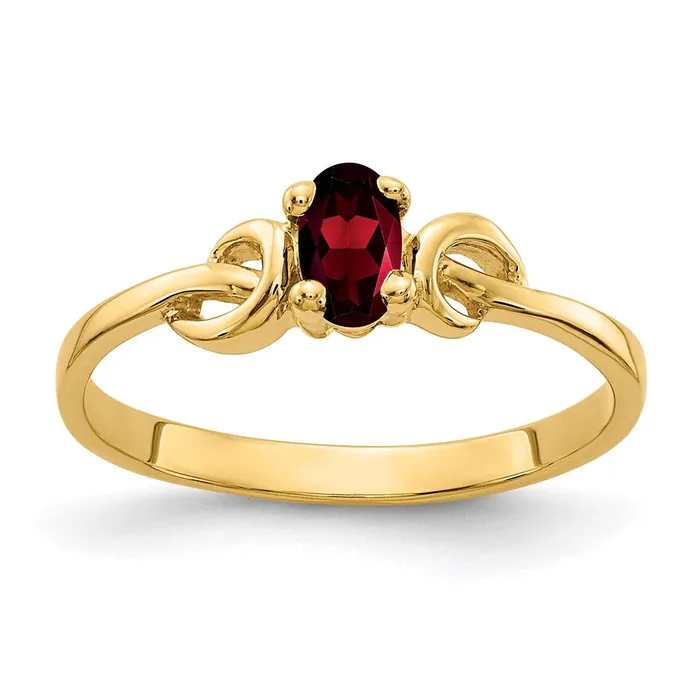 Goldia Rings 14K Yellow Gold 5x3mm Oval Garnet ring