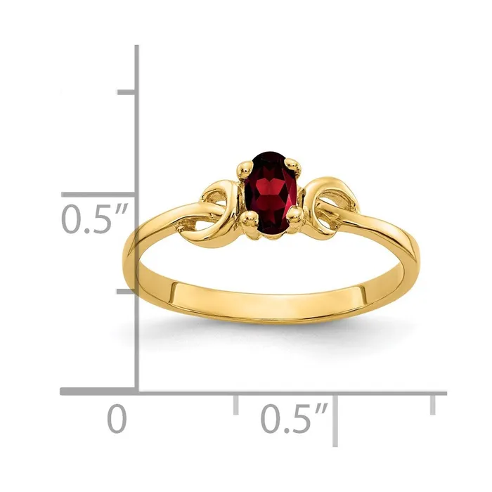 Goldia Rings 14K Yellow Gold 5x3mm Oval Garnet ring