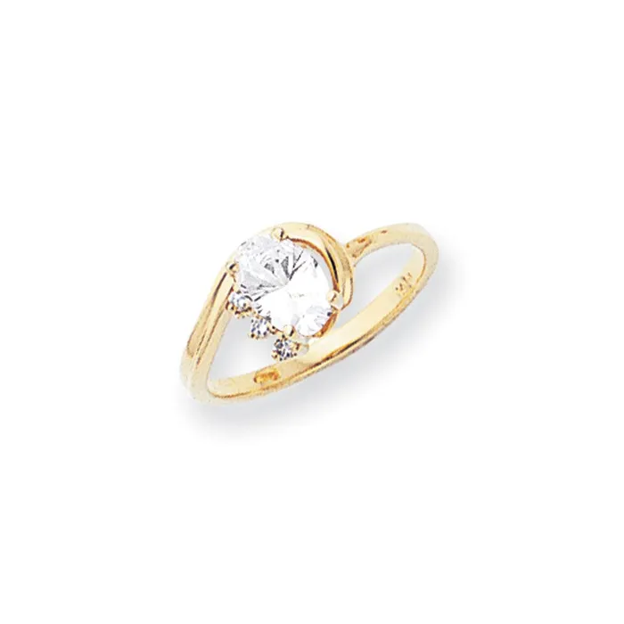 Goldia Rings 14k Yellow Gold 7x5mm Oval Cubic Zirconia A Diamond ring