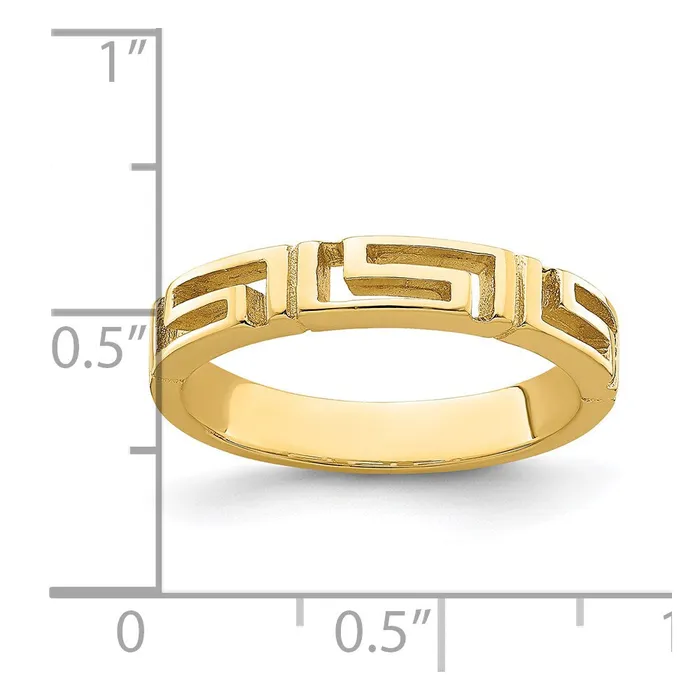 Goldia Rings 14K Yellow Gold CutOut Greek Key Band