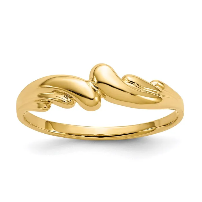 Goldia Rings 14K Yellow Gold Polished Swirl Dome Ring