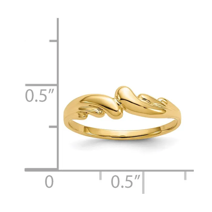 Goldia Rings 14K Yellow Gold Polished Swirl Dome Ring