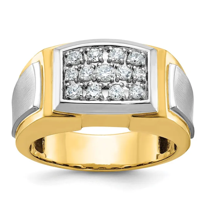 Goldia Rings 14k Yellow u0026 Rhodium Gold with White Rhodium Mens Satin 12 carat Diamond Complete Ring Goldia Rings 14k Yellow u0026 Rhodium Gold with White Rhodium Mens Satin 12 carat Diamond Complete Ring