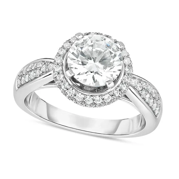 Goldia Rings 20 CT TW Natural Diamond Frame Engagement Ring in Solid 14K White Gold Goldia Rings 20 CT TW Natural Diamond Frame Engagement Ring in Solid 14K White Gold