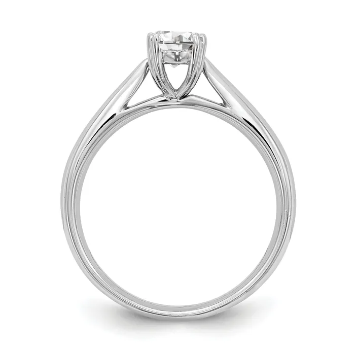 Goldia Rings 200ct CZ Solid Real 14K White Gold Oval Solitaire Engagement Ring Polished Engagement Ring
