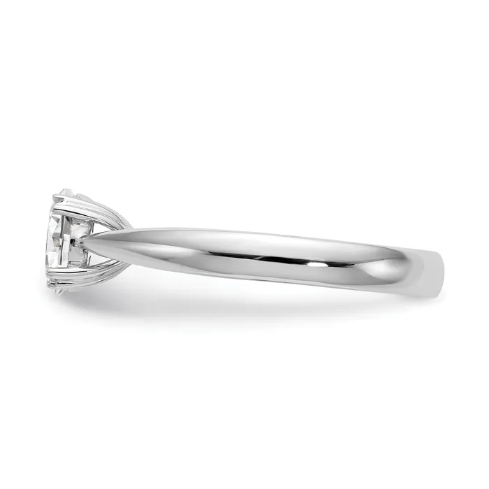 Goldia Rings 200ct CZ Solid Real 14K White Gold Oval Solitaire Engagement Ring Polished Engagement Ring