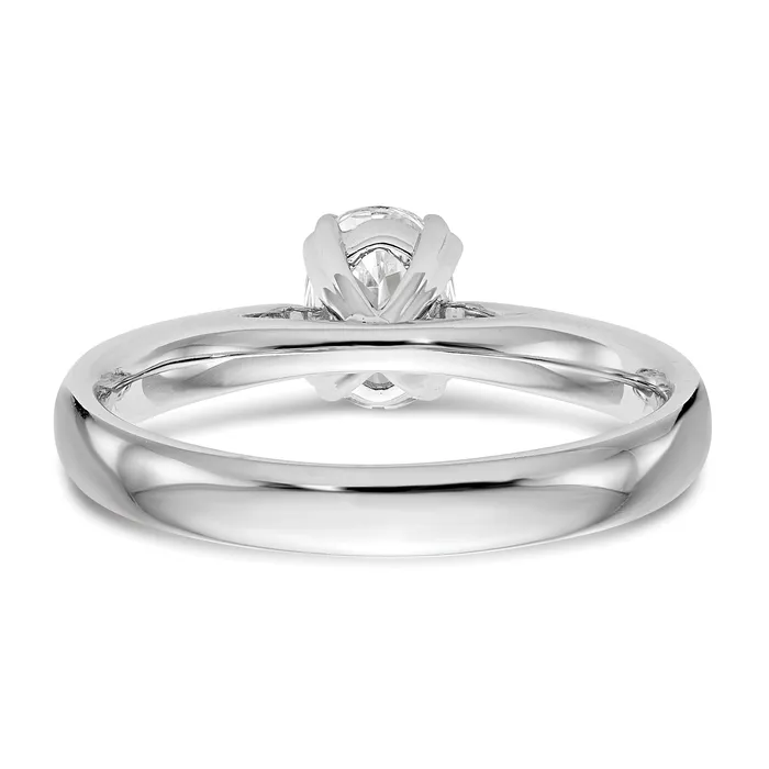 Goldia Rings 200ct CZ Solid Real 14K White Gold Oval Solitaire Engagement Ring Polished Engagement Ring