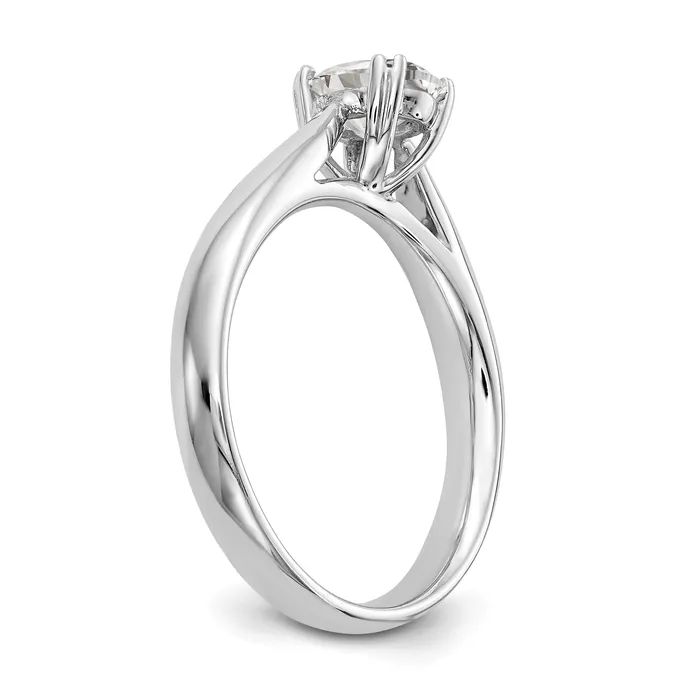 Goldia Rings 200ct CZ Solid Real 14K White Gold Oval Solitaire Engagement Ring Polished Engagement Ring