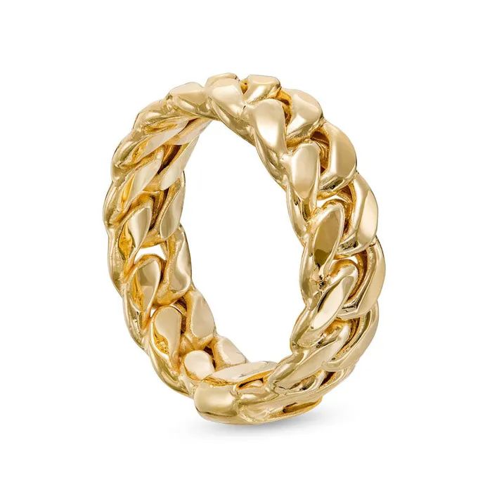 Goldia Rings Ladies 70mm Curb Chain Link Ring in Solid 10K Yellow Gold Size 7 Goldia Rings Ladies 70mm Curb Chain Link Ring in Solid 10K Yellow Gold Size 7