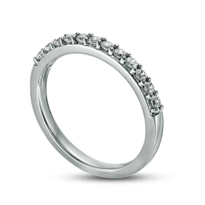 Goldia Rings Previously Owned 033 CT TW Colorless Natural Diamond Band in Solid 18K White Gold Goldia Rings Previously Owned 033 CT TW Colorless Natural Diamond Band in Solid 18K White Gold