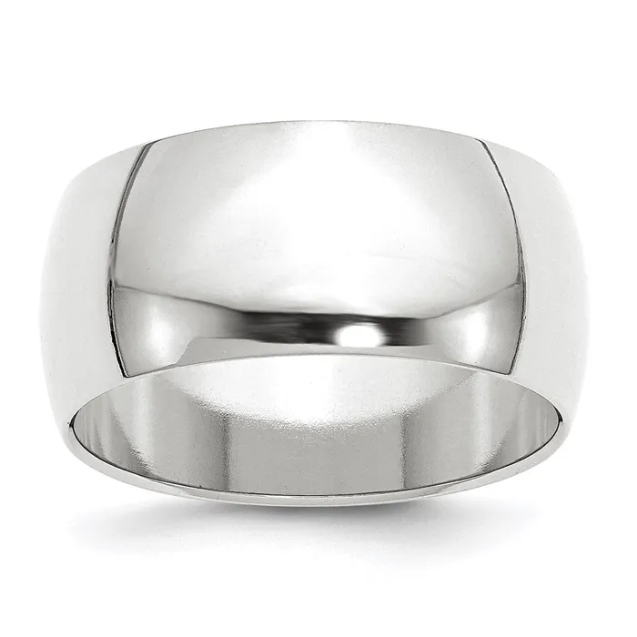 Goldia Rings Solid 10K White Gold 10mm Half Round MensWomens Wedding Band Ring Size 105 Goldia Rings Solid 10K White Gold 10mm Half Round MensWomens Wedding Band Ring Size 105