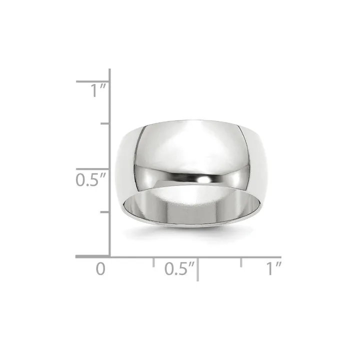 Goldia Rings Solid 10K White Gold 10mm Half Round MensWomens Wedding Band Ring Size 105 Goldia Rings Solid 10K White Gold 10mm Half Round MensWomens Wedding Band Ring Size 105