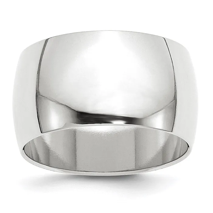 Goldia Rings Solid 10K White Gold 12mm Half Round MensWomens Wedding Band Ring Size 65 Goldia Rings Solid 10K White Gold 12mm Half Round MensWomens Wedding Band Ring Size 65
