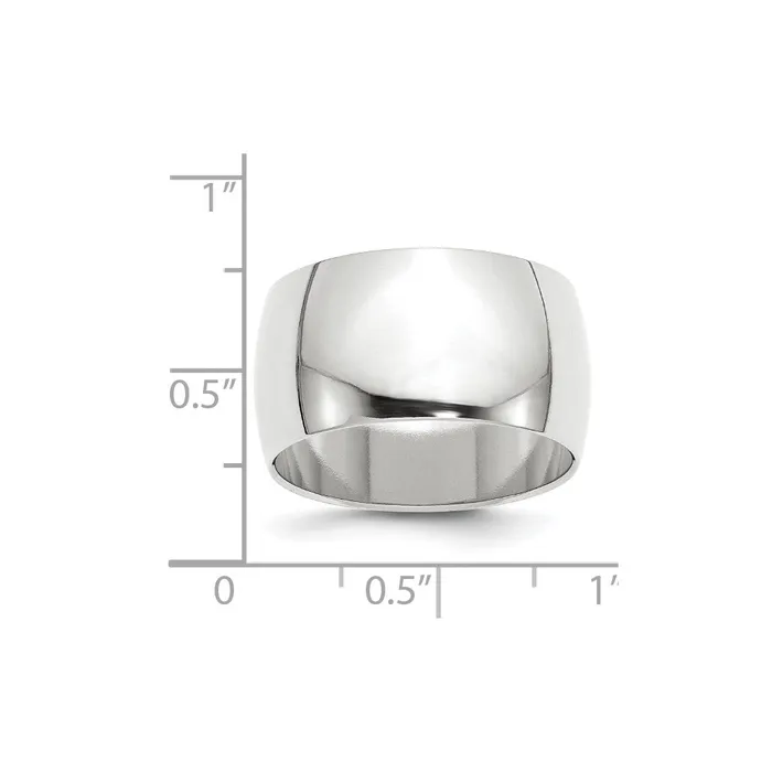 Goldia Rings Solid 10K White Gold 12mm Half Round MensWomens Wedding Band Ring Size 65 Goldia Rings Solid 10K White Gold 12mm Half Round MensWomens Wedding Band Ring Size 65