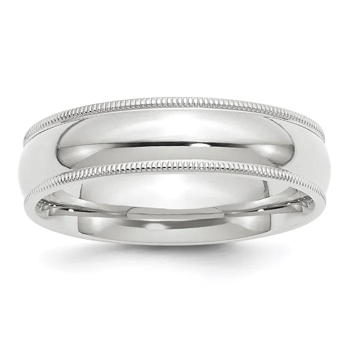 Goldia Rings Solid 10K White Gold 6mm Milgrain Comfort Fit MensWomens Wedding Band Ring Size 7 Goldia Rings Solid 10K White Gold 6mm Milgrain Comfort Fit MensWomens Wedding Band Ring Size 7