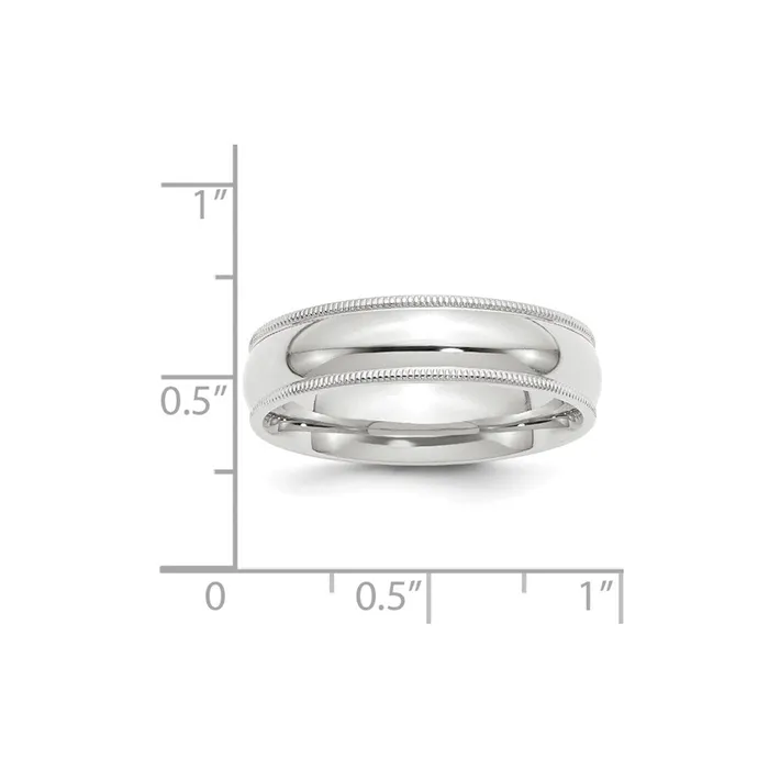 Goldia Rings Solid 10K White Gold 6mm Milgrain Comfort Fit MensWomens Wedding Band Ring Size 7 Goldia Rings Solid 10K White Gold 6mm Milgrain Comfort Fit MensWomens Wedding Band Ring Size 7