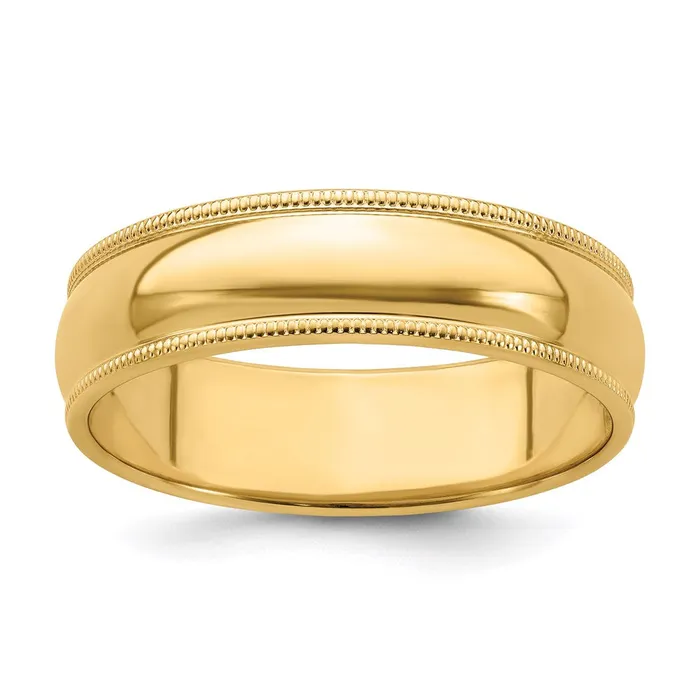 Goldia Rings Solid 10K Yellow Gold 6mm Milgrain Half Round MensWomens Wedding Band Ring Size 135 Goldia Rings Solid 10K Yellow Gold 6mm Milgrain Half Round MensWomens Wedding Band Ring Size 135