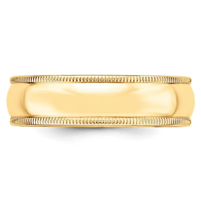 Goldia Rings Solid 10K Yellow Gold 6mm Milgrain Half Round MensWomens Wedding Band Ring Size 135 Goldia Rings Solid 10K Yellow Gold 6mm Milgrain Half Round MensWomens Wedding Band Ring Size 135