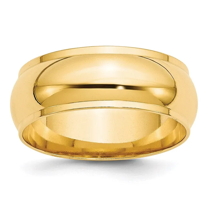 Goldia Rings Solid 10K Yellow Gold 8mm Half Round with Edge MensWomens Wedding Band Ring Size 9 Goldia Rings Solid 10K Yellow Gold 8mm Half Round with Edge MensWomens Wedding Band Ring Size 9