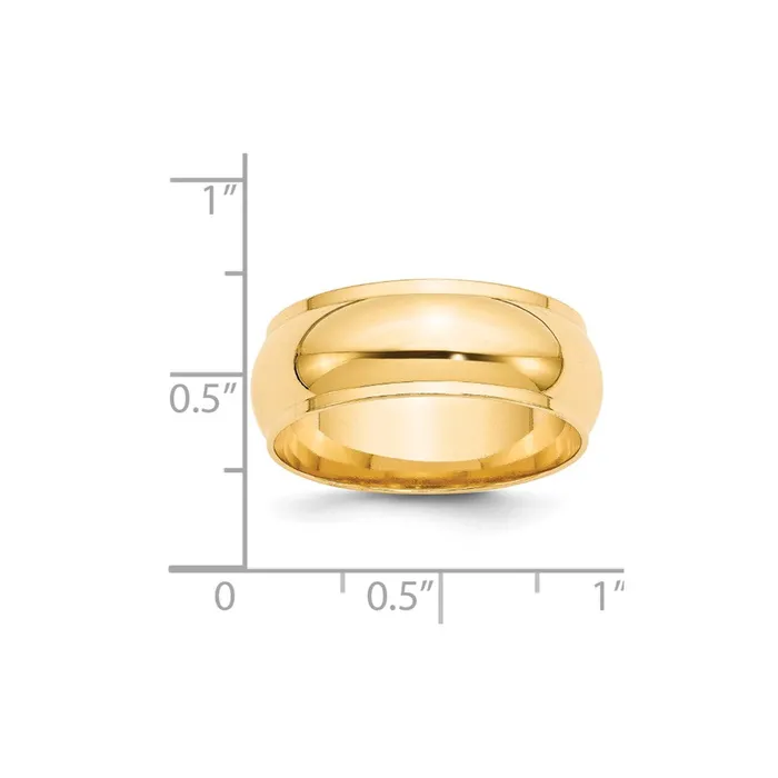 Goldia Rings Solid 10K Yellow Gold 8mm Half Round with Edge MensWomens Wedding Band Ring Size 9 Goldia Rings Solid 10K Yellow Gold 8mm Half Round with Edge MensWomens Wedding Band Ring Size 9