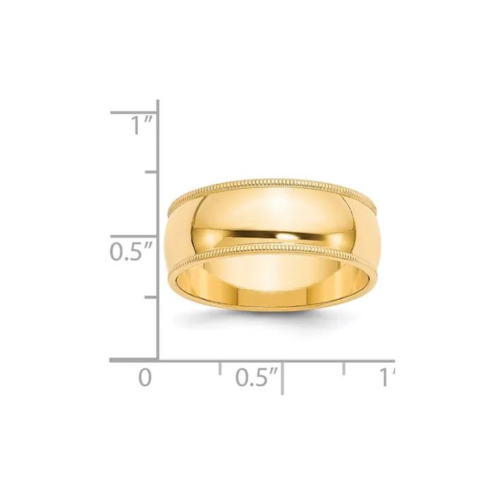 Goldia Rings Solid 10K Yellow Gold 8mm Milgrain Half Round MensWomens Wedding Band Ring Size 135 Goldia Rings Solid 10K Yellow Gold 8mm Milgrain Half Round MensWomens Wedding Band Ring Size 135