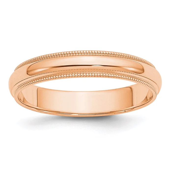 Goldia Rings Solid 10K Yellow Gold Rose Gold 4mm Milgrain Half Round MensWomens Wedding Band Ring Size 14 Goldia Rings Solid 10K Yellow Gold Rose Gold 4mm Milgrain Half Round MensWomens Wedding Band Ring Size 14