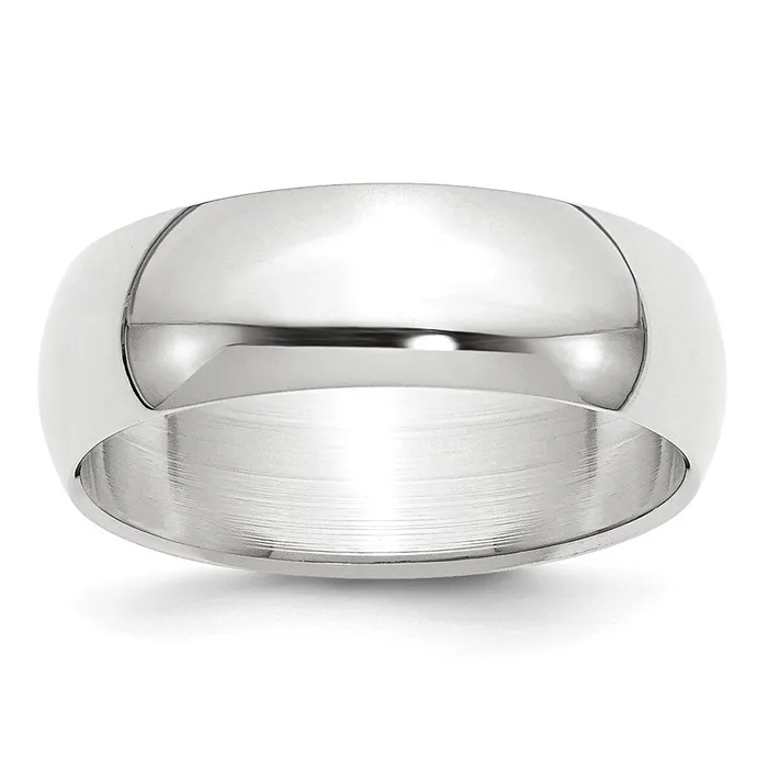 Goldia Rings Solid 10K Yellow Gold White Gold 7mm HalfRound MensWomens Wedding Band Ring Size 75