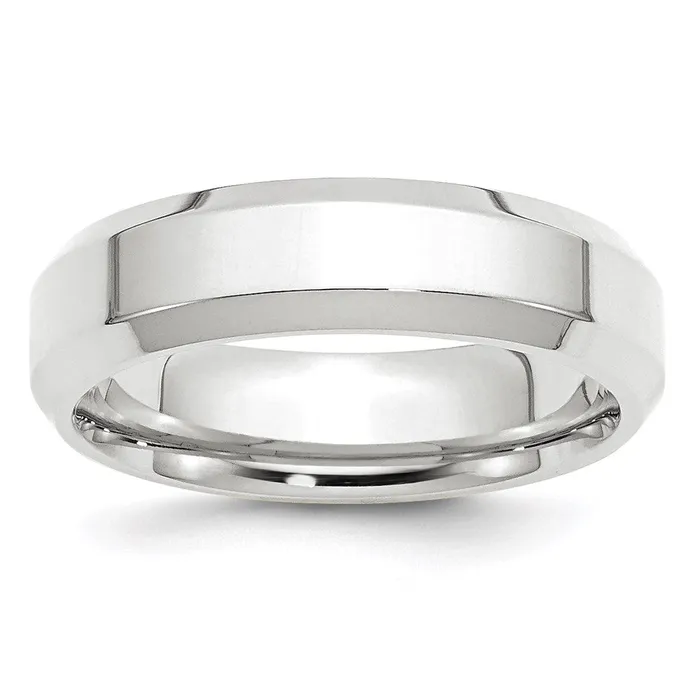 Goldia Rings Solid 14K White Gold 6mm Bevel Edge Comfort Fit MensWomens Wedding Band Ring Size 85 Goldia Rings Solid 14K White Gold 6mm Bevel Edge Comfort Fit MensWomens Wedding Band Ring Size 85