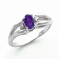 Goldia Rings Solid 14k White Gold 6x4mm Oval Tanvorite AA Simulated CZ Ring Goldia Rings Solid 14k White Gold 6x4mm Oval Tanvorite AA Simulated CZ Ring