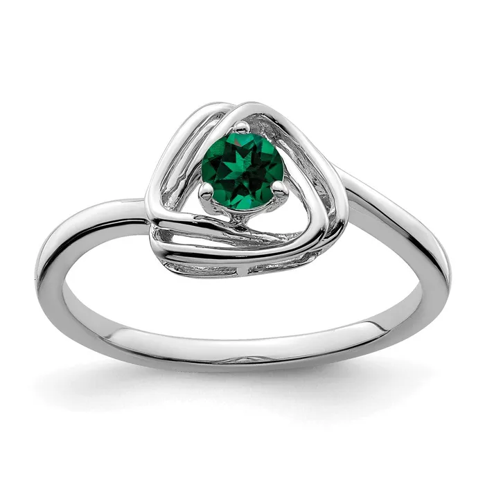 Goldia Rings Solid 14k White Gold Created Simulated Emerald Triangle Ring Goldia Rings Solid 14k White Gold Created Simulated Emerald Triangle Ring
