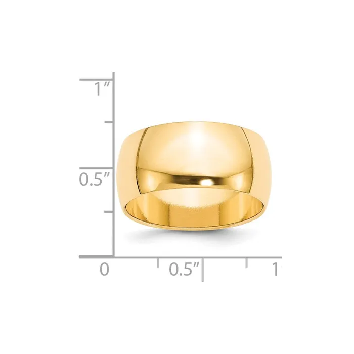 Goldia Rings Solid 14K Yellow Gold 10mm Half Round MensWomens Wedding Band Ring Size 4 Goldia Rings Solid 14K Yellow Gold 10mm Half Round MensWomens Wedding Band Ring Size 4