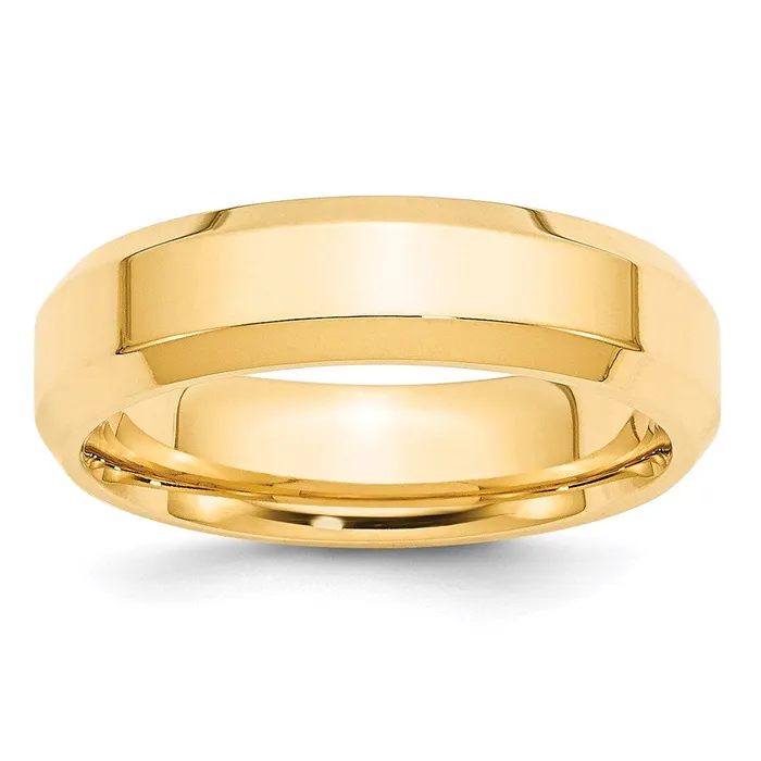 Goldia Rings Solid 14K Yellow Gold 6mm Bevel Edge Comfort Fit MensWomens Wedding Band Ring Size 75 Goldia Rings Solid 14K Yellow Gold 6mm Bevel Edge Comfort Fit MensWomens Wedding Band Ring Size 75