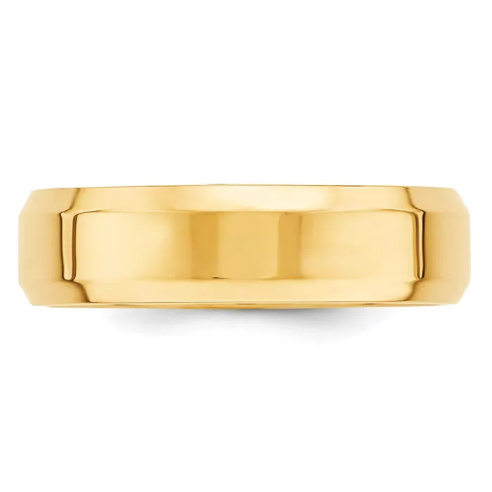 Goldia Rings Solid 14K Yellow Gold 6mm Bevel Edge Comfort Fit MensWomens Wedding Band Ring Size 75 Goldia Rings Solid 14K Yellow Gold 6mm Bevel Edge Comfort Fit MensWomens Wedding Band Ring Size 75