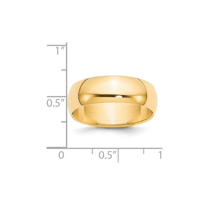Goldia Rings Solid 14K Yellow Gold 7mm HalfRound Wedding MensWomens Wedding Band Ring Size 4 Goldia Rings Solid 14K Yellow Gold 7mm HalfRound Wedding MensWomens Wedding Band Ring Size 4