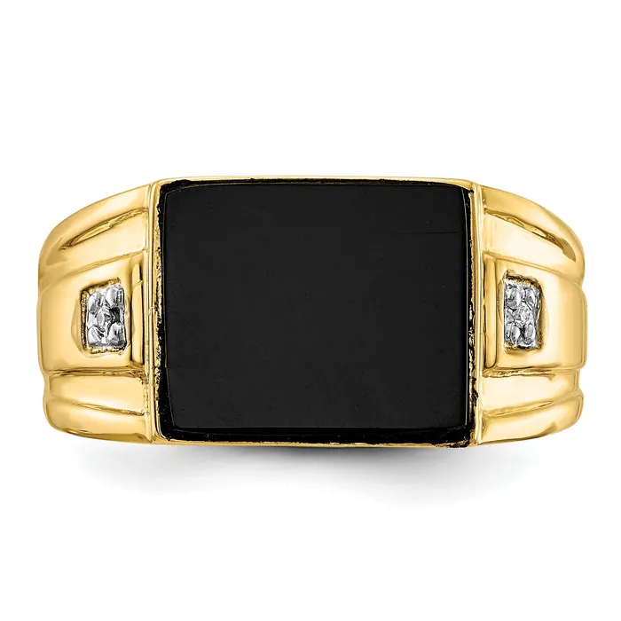 Goldia Rings Solid 14k Yellow Gold FW Cultured Pearl Simulated CZ Ring
