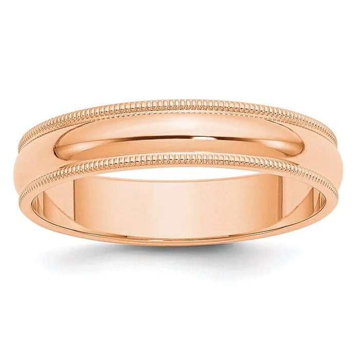 Goldia Rings Solid 14K Yellow Gold Rose Gold 5mm Milgrain Half Round MensWomens Wedding Band Ring Size 13 Goldia Rings Solid 14K Yellow Gold Rose Gold 5mm Milgrain Half Round MensWomens Wedding Band Ring Size 13