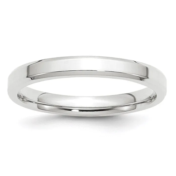 Goldia Rings Solid 18K White Gold 3mm Bevel Edge Comfort Fit MensWomens Wedding Band Ring Size 65 Goldia Rings Solid 18K White Gold 3mm Bevel Edge Comfort Fit MensWomens Wedding Band Ring Size 65