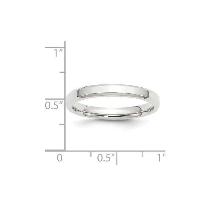 Goldia Rings Solid 18K White Gold 3mm Bevel Edge Comfort Fit MensWomens Wedding Band Ring Size 65 Goldia Rings Solid 18K White Gold 3mm Bevel Edge Comfort Fit MensWomens Wedding Band Ring Size 65