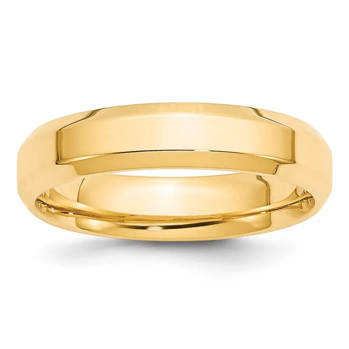 Goldia Rings Solid 18K Yellow Gold 5mm Bevel Edge Comfort Fit MensWomens Wedding Band Ring Size 8 Goldia Rings Solid 18K Yellow Gold 5mm Bevel Edge Comfort Fit MensWomens Wedding Band Ring Size 8