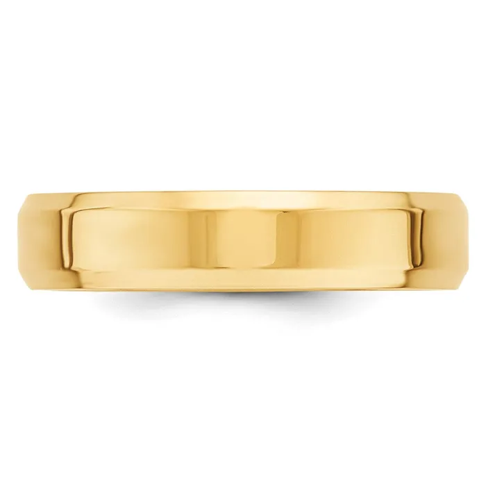 Goldia Rings Solid 18K Yellow Gold 5mm Bevel Edge Comfort Fit MensWomens Wedding Band Ring Size 8 Goldia Rings Solid 18K Yellow Gold 5mm Bevel Edge Comfort Fit MensWomens Wedding Band Ring Size 8