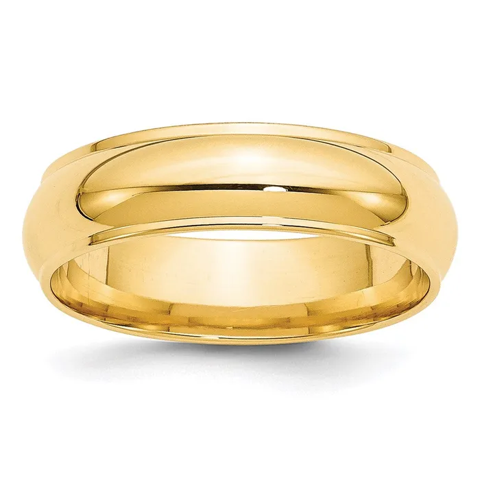 Goldia Rings Solid 18K Yellow Gold 6mm Half Round with Edge MensWomens Wedding Band Ring Size 75 Goldia Rings Solid 18K Yellow Gold 6mm Half Round with Edge MensWomens Wedding Band Ring Size 75