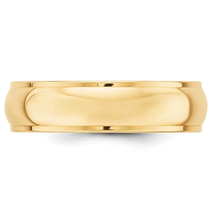 Goldia Rings Solid 18K Yellow Gold 6mm Half Round with Edge MensWomens Wedding Band Ring Size 75 Goldia Rings Solid 18K Yellow Gold 6mm Half Round with Edge MensWomens Wedding Band Ring Size 75