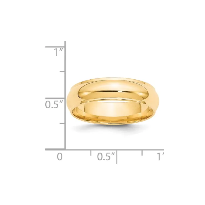 Goldia Rings Solid 18K Yellow Gold 6mm Half Round with Edge MensWomens Wedding Band Ring Size 75 Goldia Rings Solid 18K Yellow Gold 6mm Half Round with Edge MensWomens Wedding Band Ring Size 75