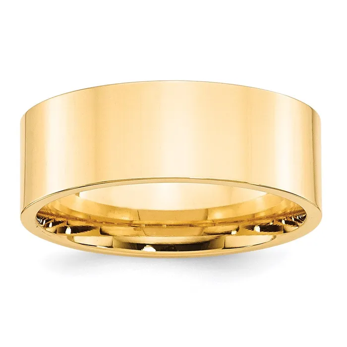 Goldia Rings Solid 18K Yellow Gold 8mm Standard Flat Comfort Fit MensWomens Wedding Band Ring Size 11 Goldia Rings Solid 18K Yellow Gold 8mm Standard Flat Comfort Fit MensWomens Wedding Band Ring Size 11