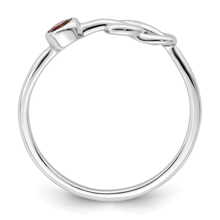Goldia Rings Sterling Silver Rhodiumplated Polished Infinity Garnet Ring
