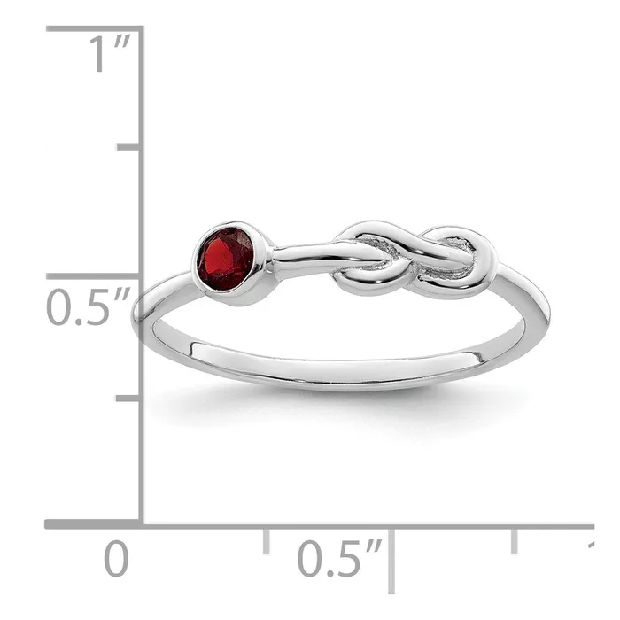 Goldia Rings Sterling Silver Rhodiumplated Polished Infinity Garnet Ring