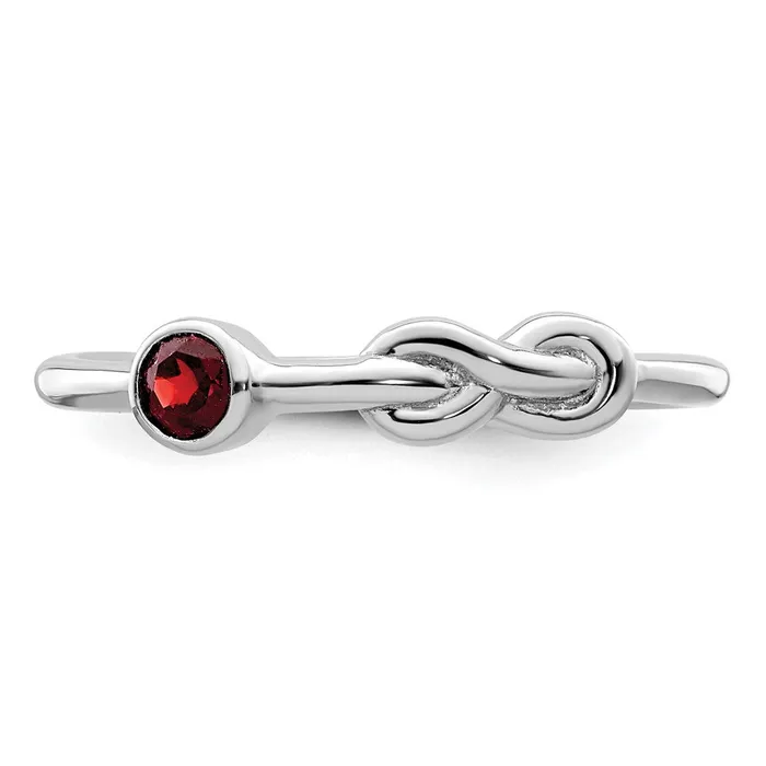 Goldia Rings Sterling Silver Rhodiumplated Polished Infinity Garnet Ring