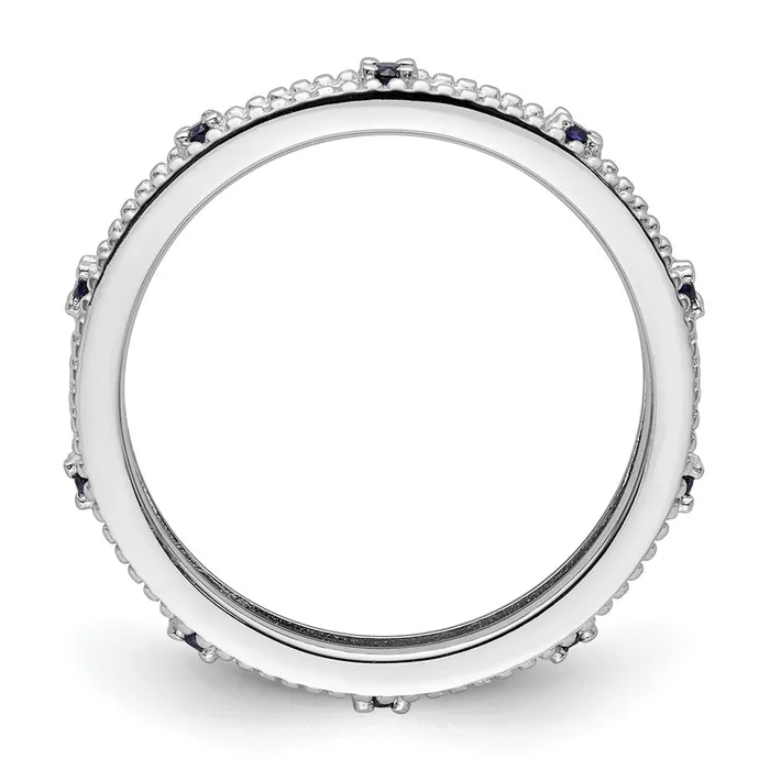 Goldia Rings Sterling Silver Stackable Expressions Created Sapphire Ring