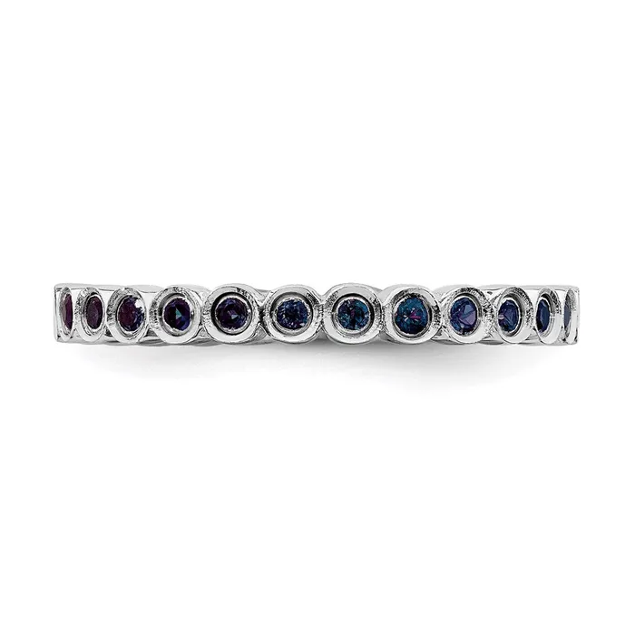 Goldia Rings Sterling Silver Stackable Expressions Created Sapphire Ring